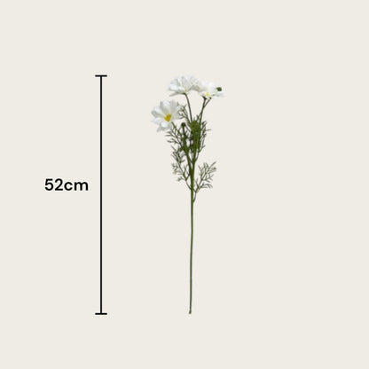 Zijden kunstbloem Chrysanthemum wit - 52 cm