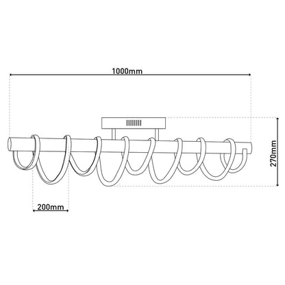 LED Plafondlamp Belleza Nikkel/Wit - 100 cm