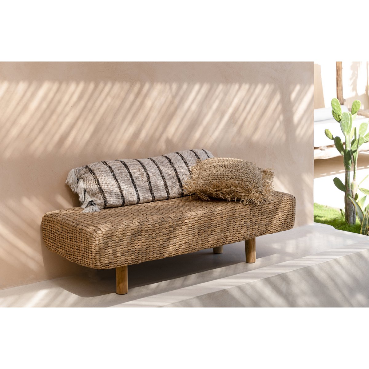 Katoenen kussenhoes Boheems wit - 35x100