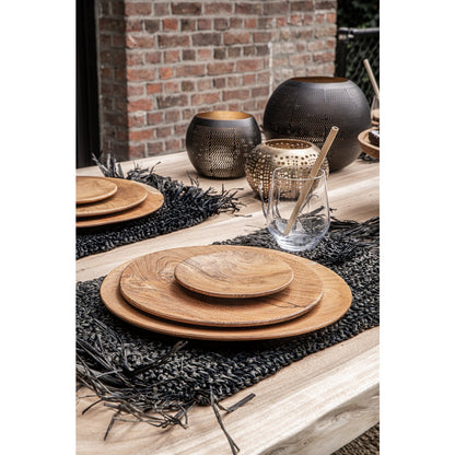 Raffia placemat Rechthoekig zwart