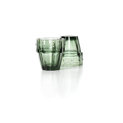 Glazen drinkglas Stack-a-Cactus groen (Set van 4)