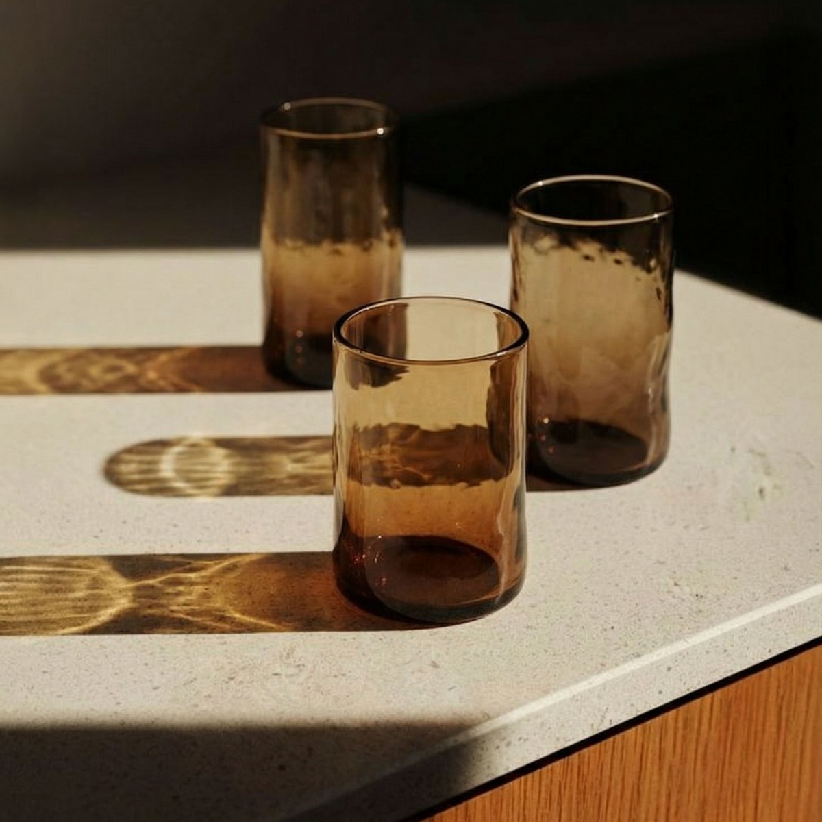 Glazen beker Dusk low tumbler houtskool - M