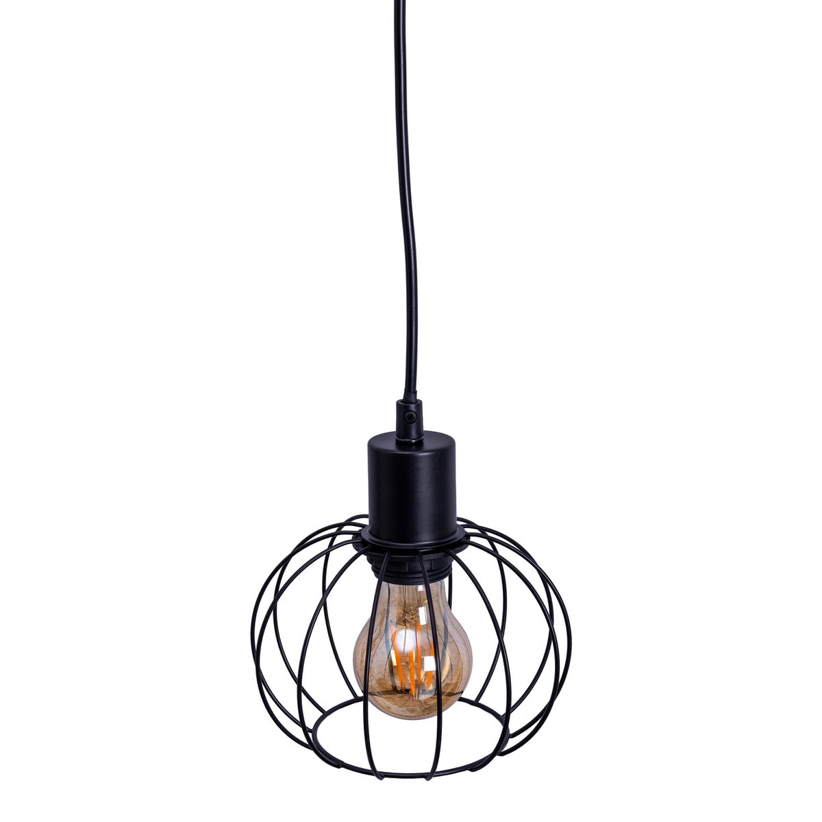 Hanglamp Woodland 4-Lichts Zwart/Hout - 100 cm (E27)