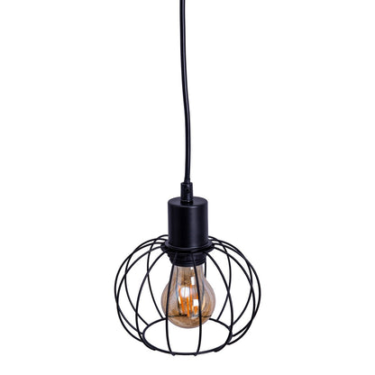 Hanglamp Woodland 4-Lichts Zwart/Hout - 100 cm (E27)