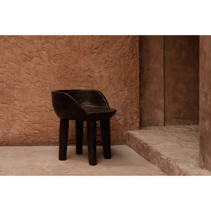 Lage stoel Sit happens donker notenhout