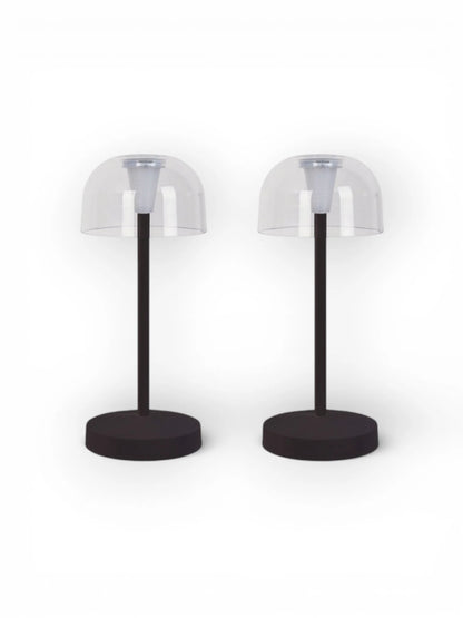 LED Acculamp Gomba Zwart (Set van 2) - 18,5 cm