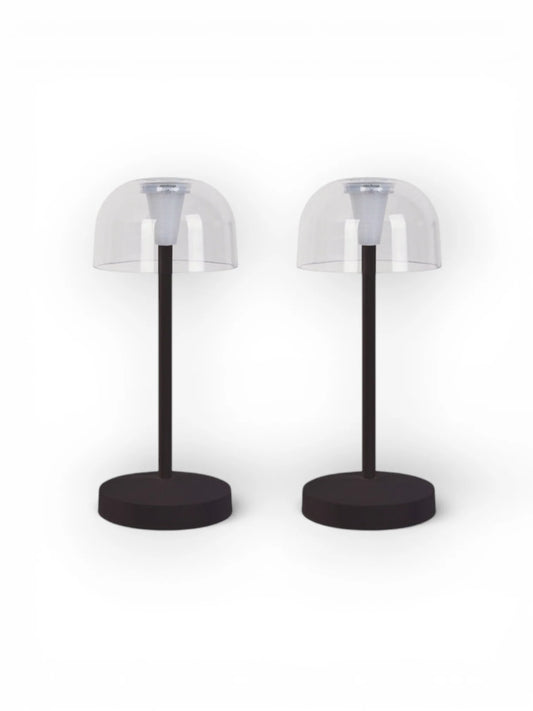 LED Acculamp Gomba Zwart (Set van 2) - 18,5 cm