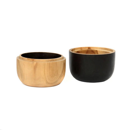 Teakhouten schalen Bondi zwart