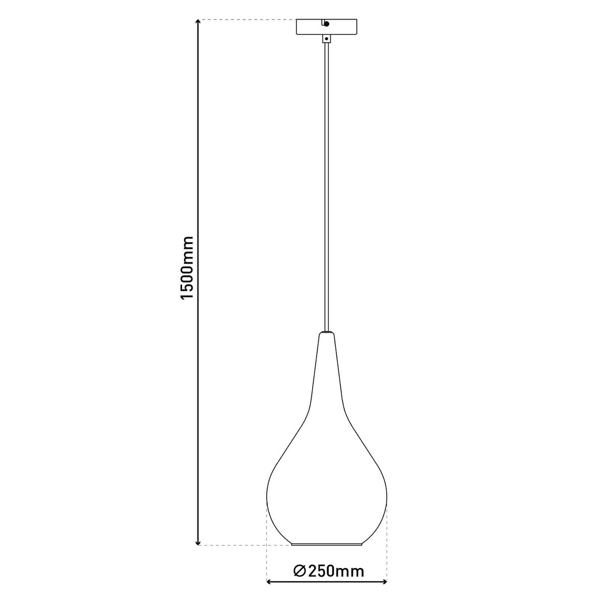 Hanglamp Gota Rookglas - Ø 25 cm (E27)