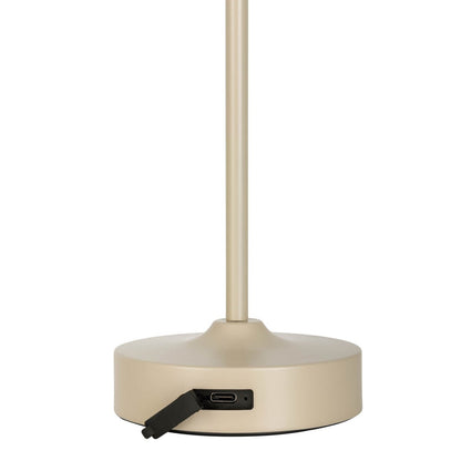 LED Acculamp Pina Beige/Wit Glas - 30 cm