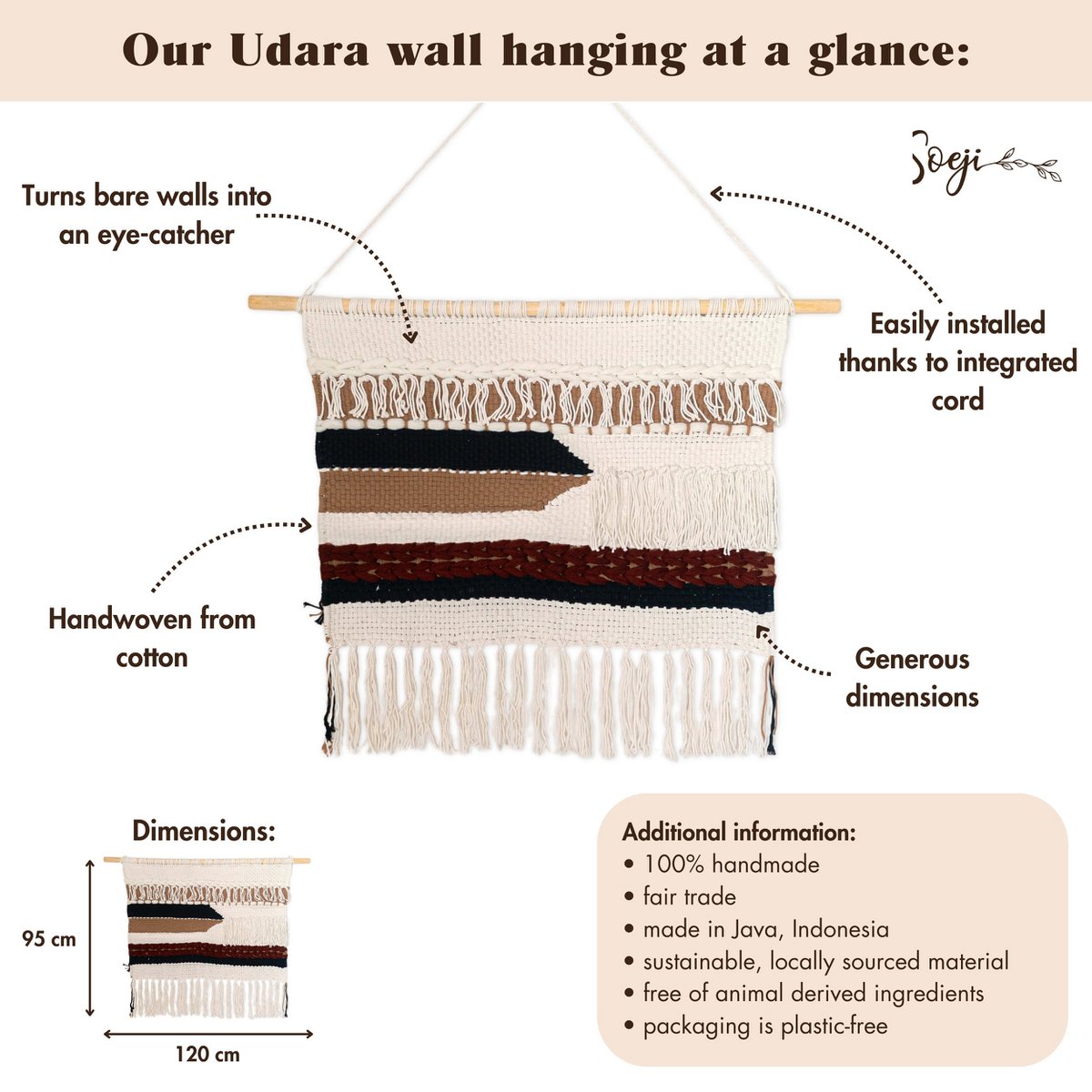 Wandkleed Macramé Udara - 120x95 cm