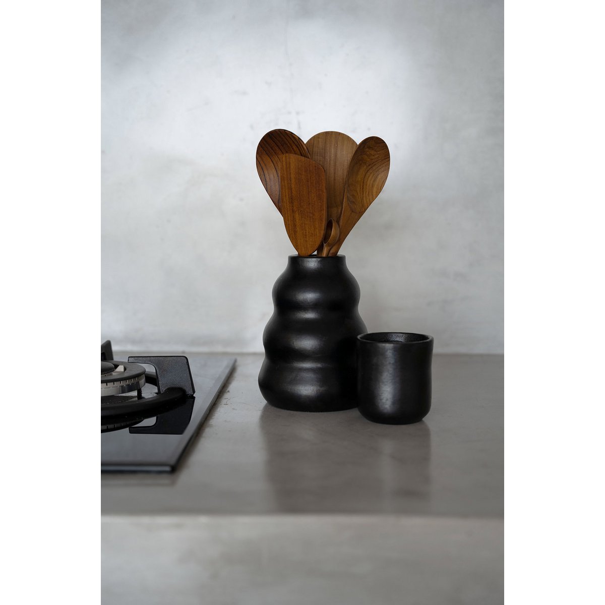 Terracotta beker Verbrand zwart
