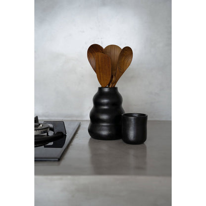 Terracotta beker Verbrand zwart
