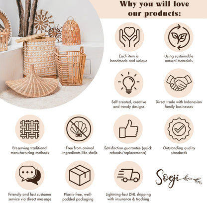 Wandspiegel Zeegras Randu Wit - Ø 60 cm