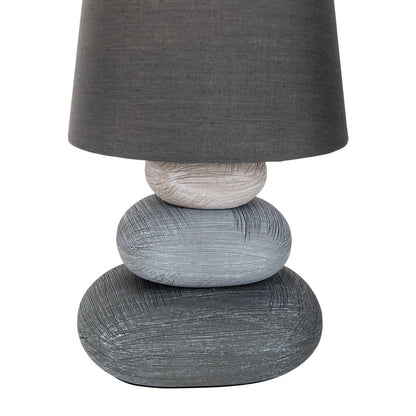 Keramische tafellamp "Stoney", keramische tafellamp in grijs, met E14 - aansluiting, tafellamp voor eetkamer, woonkamer, gang of kantoor, of als bedlamp, 31 cm hoog - OutHome