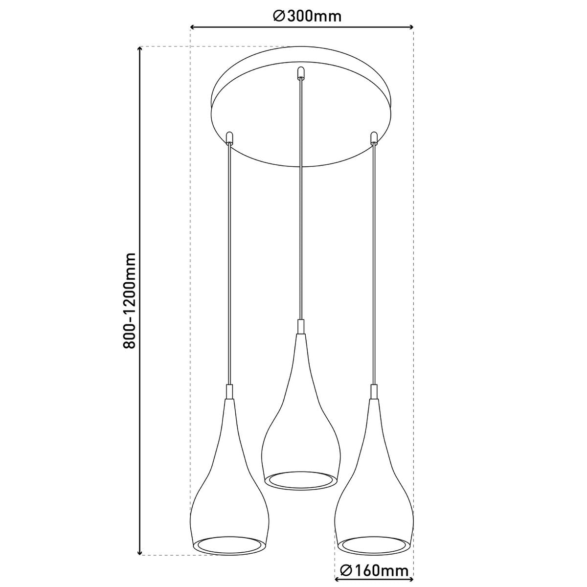 Hanglamp Stijl 3-Lichts Chroom - Ø 30 cm (E27)