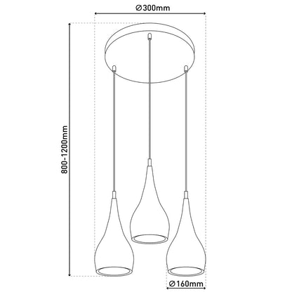 Hanglamp Stijl 3-Lichts Chroom - Ø 30 cm (E27)
