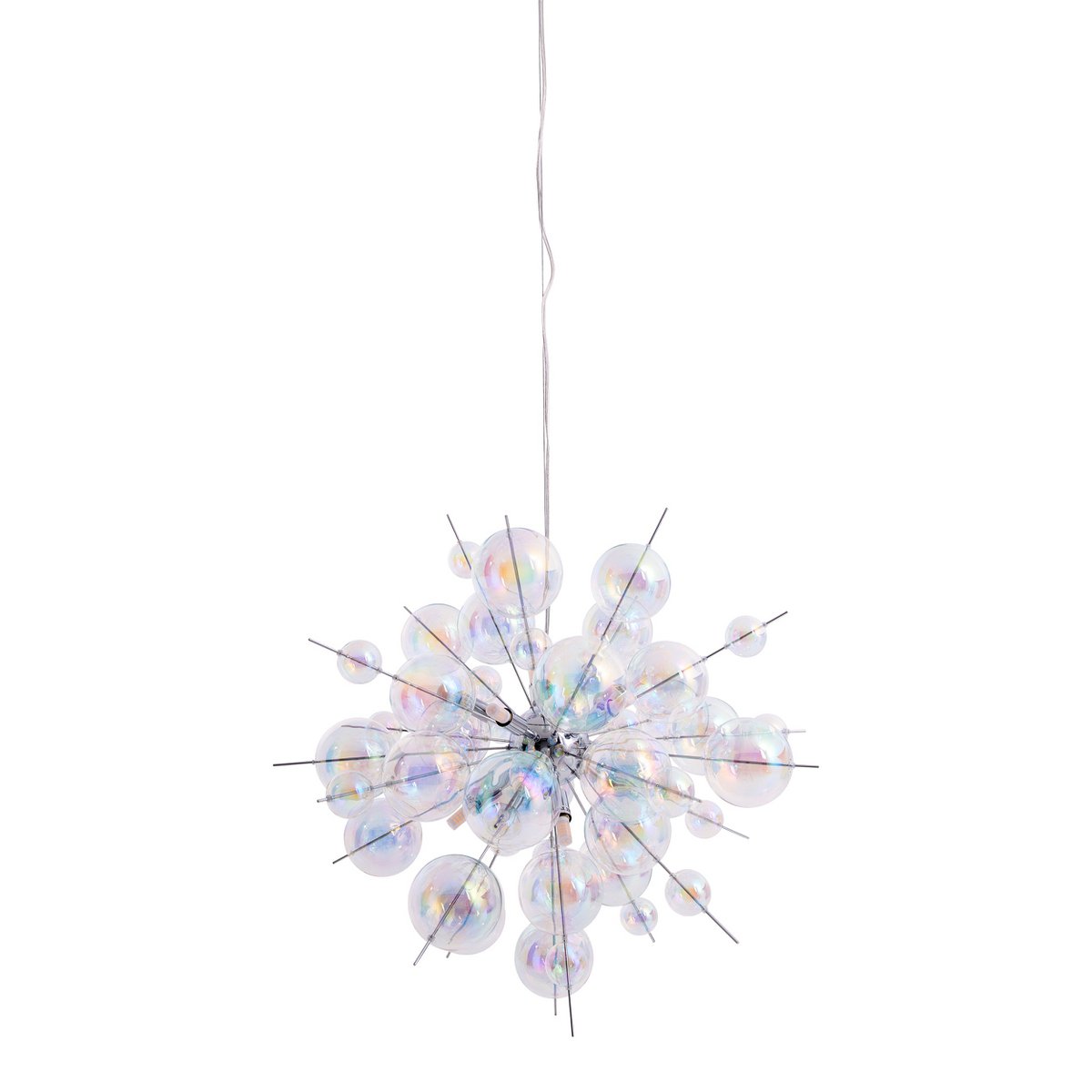 Hanger lamp "explosie" gemaakt van metaal - en irisglas, G9 - frames, hangende lamp voor eetkamer, woonkamer, hal of kantoor, Øca. 65 cm - OutHome