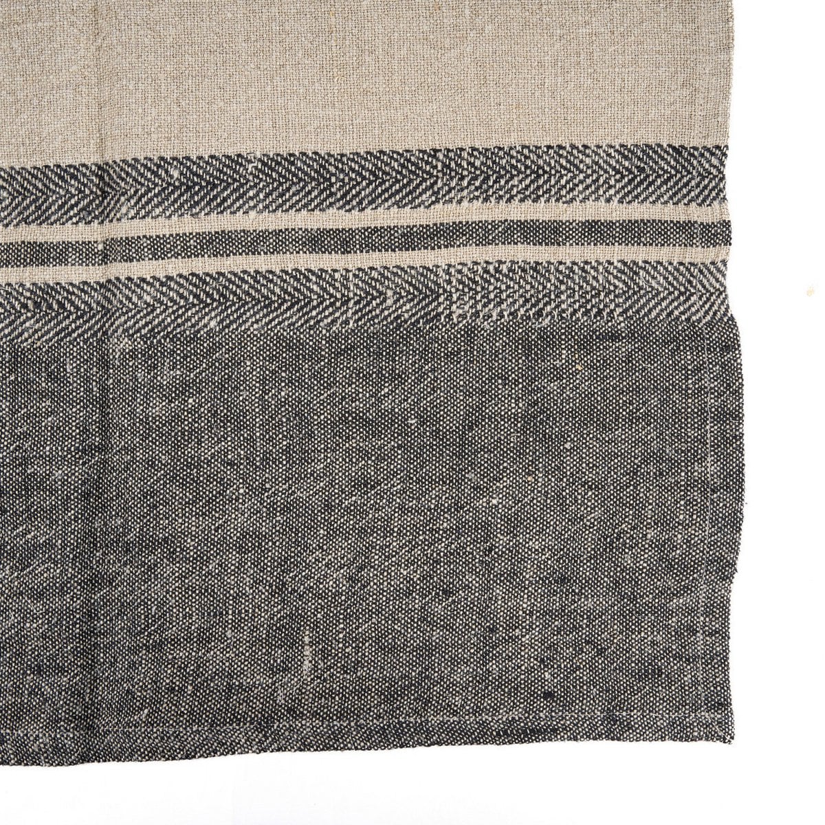 Linnen keukendoek Dash naturel zwart - 50x70 cm