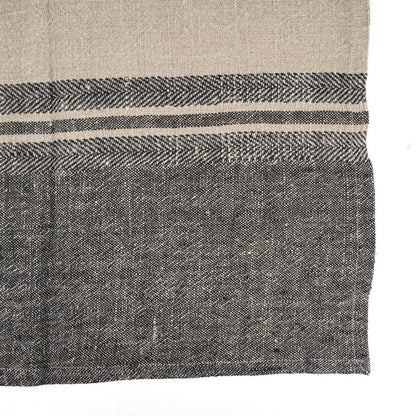 Linnen keukendoek Dash naturel zwart - 50x70 cm