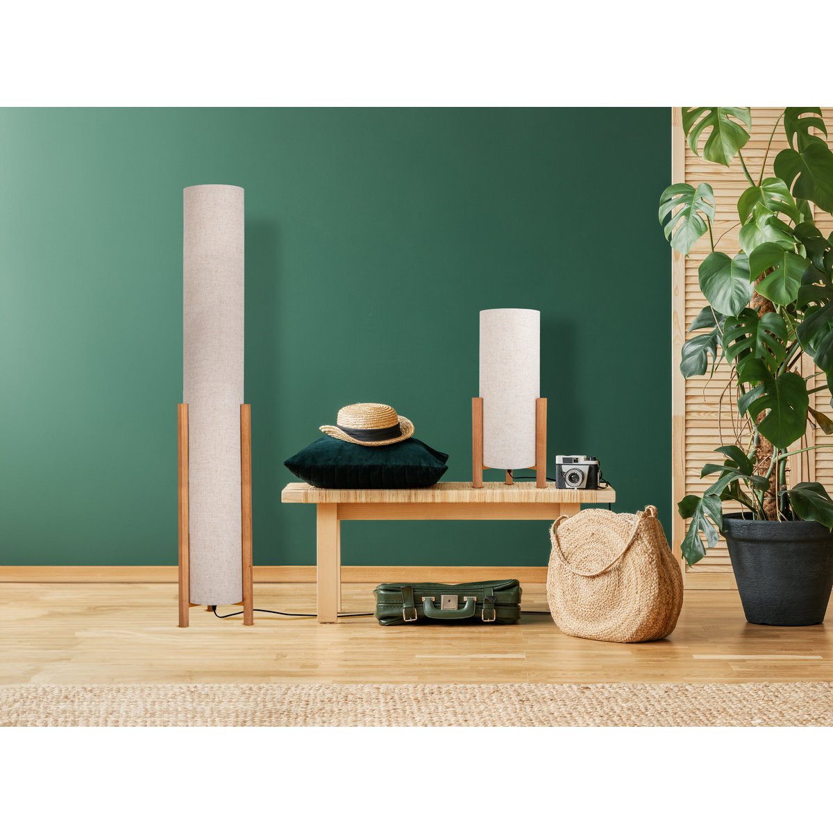 Tafellamp Matilda Hout/Textiel - 52 cm (E27)