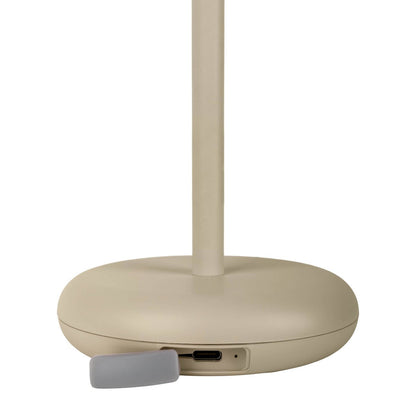 Noteloze tabletlicht "Pasi" voor buiten en binnen, gemaakt van metaal en plastic in beige, dimable, met aanraking en geheugenfunctie, ca. 26 cm hoog - OutHome