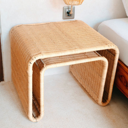 Bijzettafel Rotan Bayu Metalen Frame