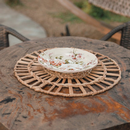 Waterhyacint Placemat Rond Caruban (38 cm) - Set van 2, 4 of 6