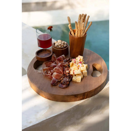 Teak dienblad Root tray naturel - M