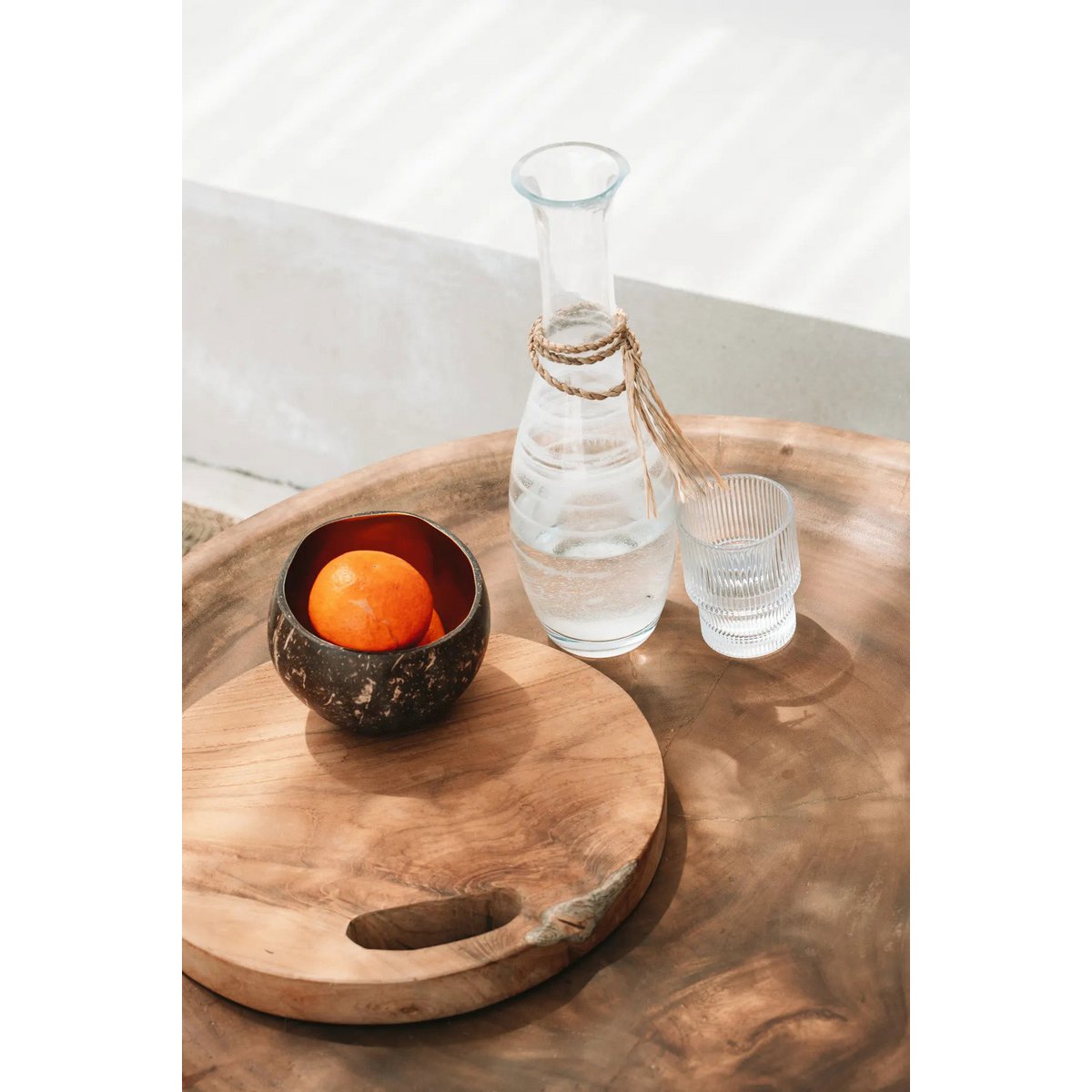 Teak dienblad Root tray naturel - M