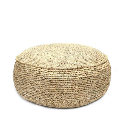 Raffia poef Flores natuurlijk
