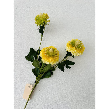 Zijden kunstbloem Scabiosa rood (set van 2) - 80 cm