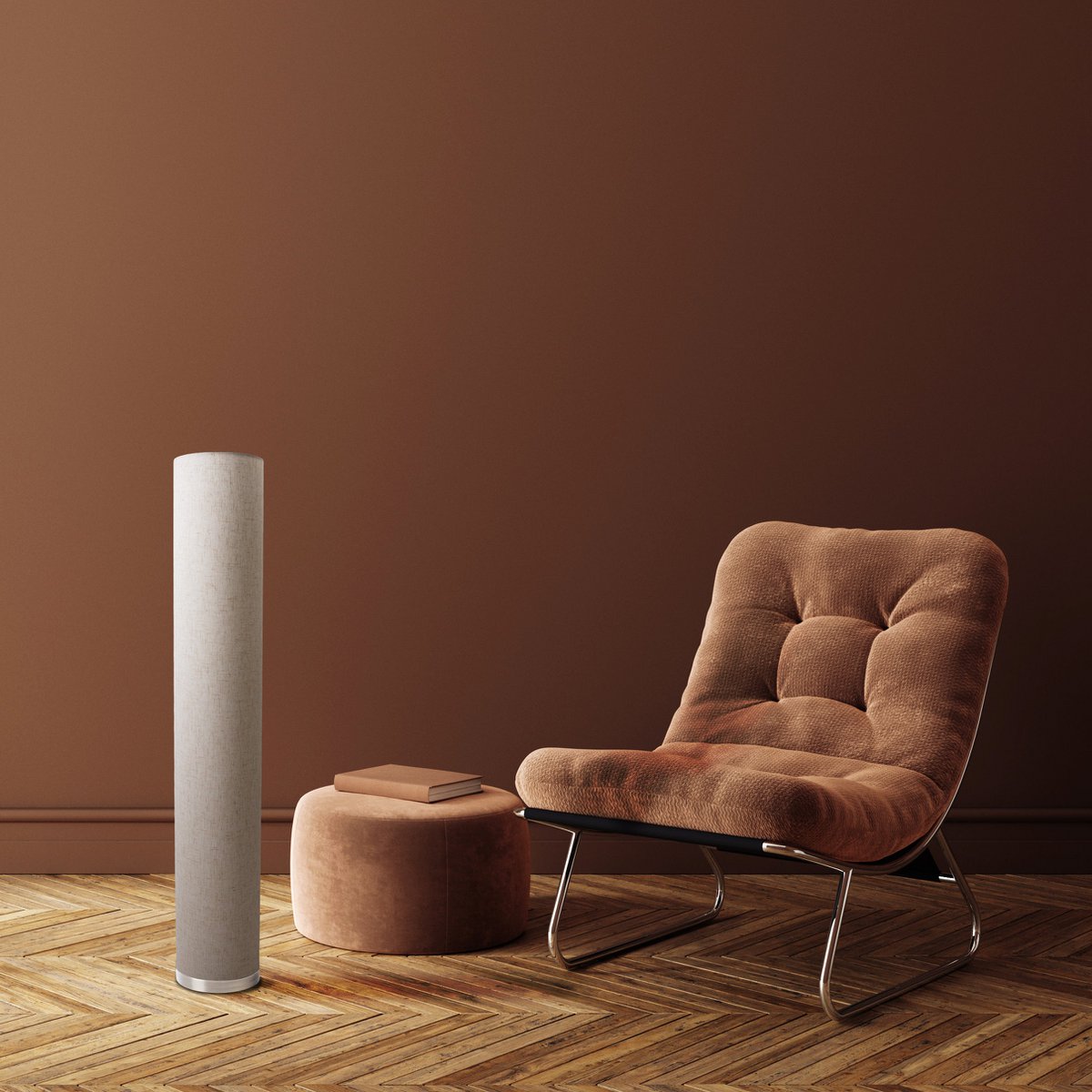 Vloerlamp Beate Natuur Metaal/Textiel - 110 cm (E27)