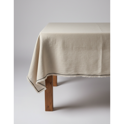 Tafelkleed Toscaanse naturel zwart - 150 x 250 cm
