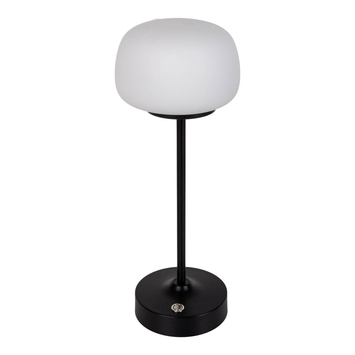 LED Acculamp Pina Zwart/Wit Glas - 30 cm
