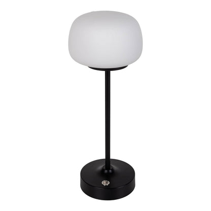 LED Acculamp Pina Zwart/Wit Glas - 30 cm