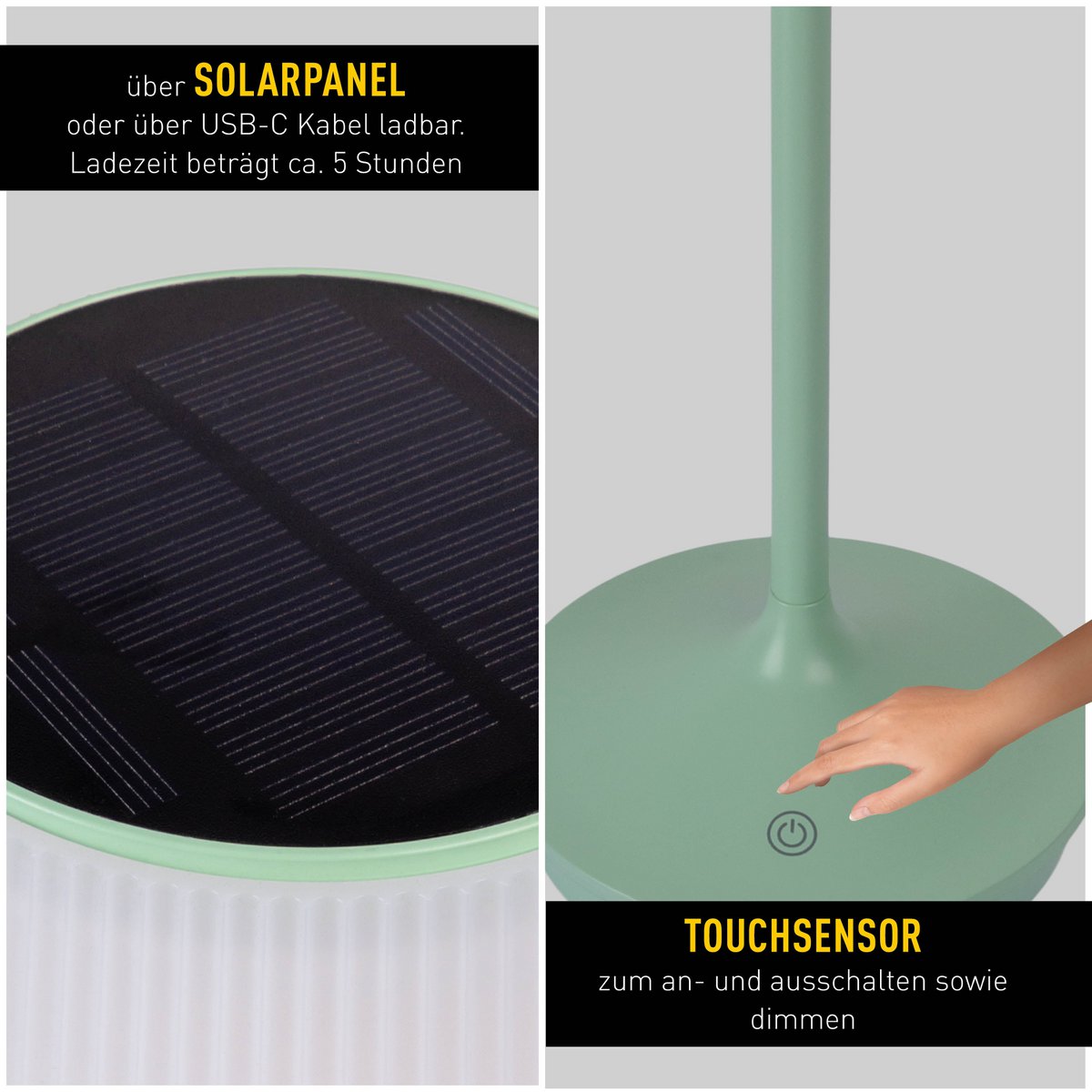 Solar Tafellamp Emmi Mint/Wit - 38 cm (Dimbaar)