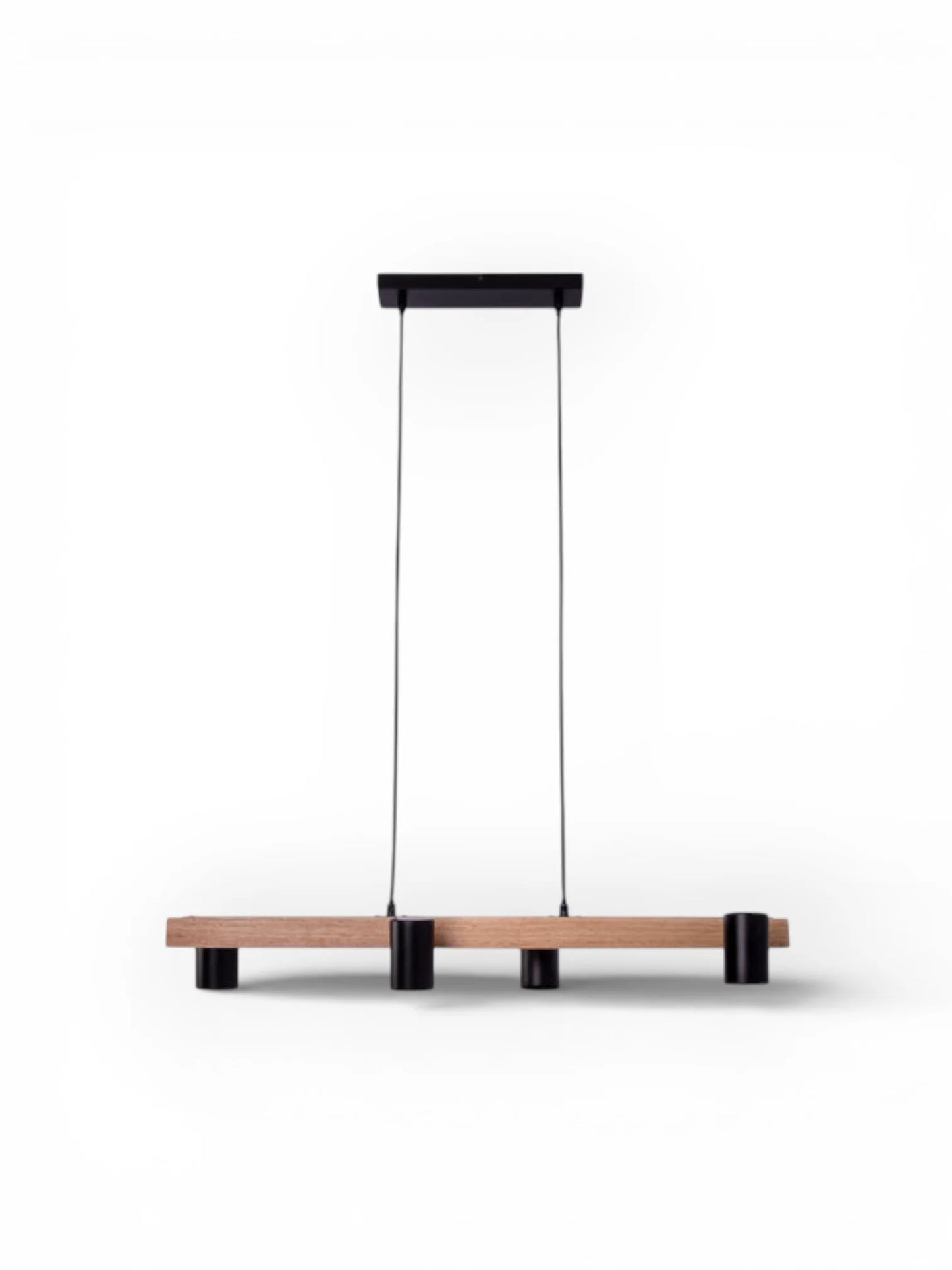 Hanglamp Frida 4-Lichts Zwart/Hout - 80 cm (GU10)