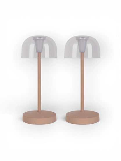 LED Acculamp Gomba Amandel Mat (Set van 2) - 18,5 cm