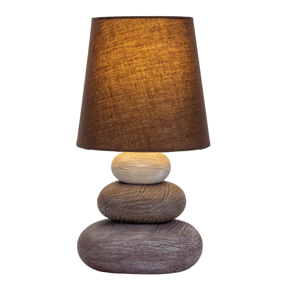 Keramische tafellamp "Stoney", keramische tafellamp in bruin, met E14 - aansluiting, tafellamp voor eetkamer, woonkamer, gang of kantoor, of als een bedlamp, 31 cm hoog - OutHome