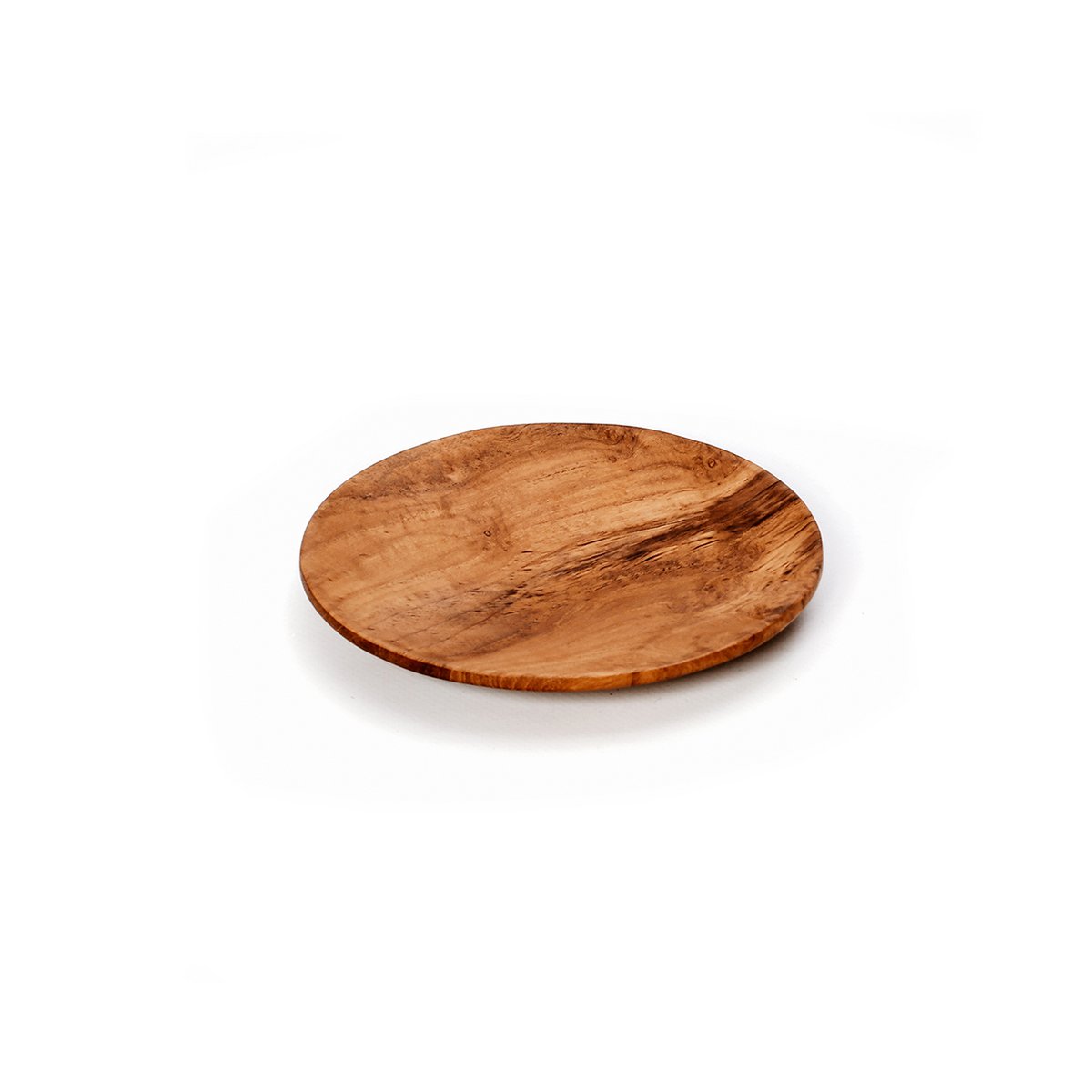 Teakhouten ronde plaat Root naturel - 14 cm