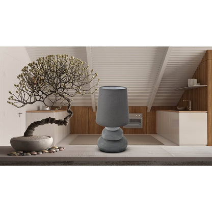Keramische tafellamp "Stoney", keramische tafellamp in grijs, met E14 - aansluiting, tafellamp voor eetkamer, woonkamer, gang of kantoor, of als bedlamp, 31 cm hoog - OutHome