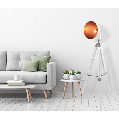 Vloerlamp Christie Driepoot Wit/Hout - 130 cm (E27)