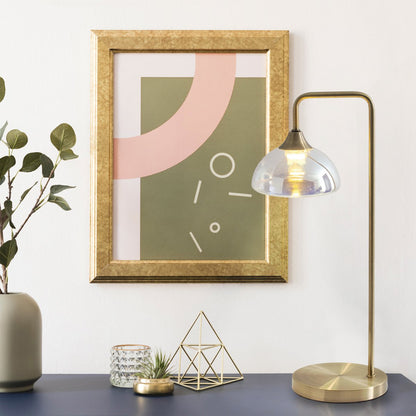 LED - tafellamp "Varna", tafellamp gemaakt van messing - gekleurd metaal en iriserend glas, stevig ingebouwd - in LED's, 45 cm hoog, stijlvolle verlichting voor woonkamer, eetkamer of gang - OutHome