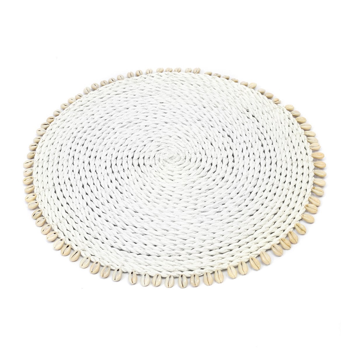 Zeegras placemat Shell wit - 38 cm