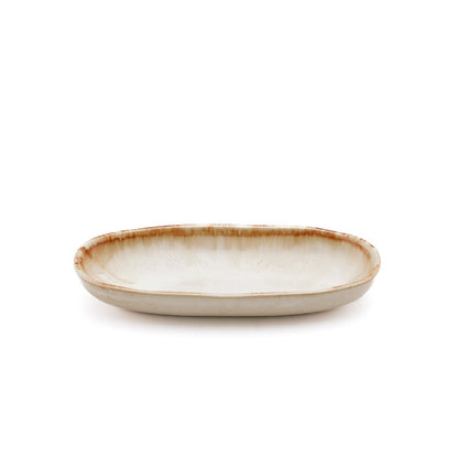 Porseleinen bord Cascais creme bruin