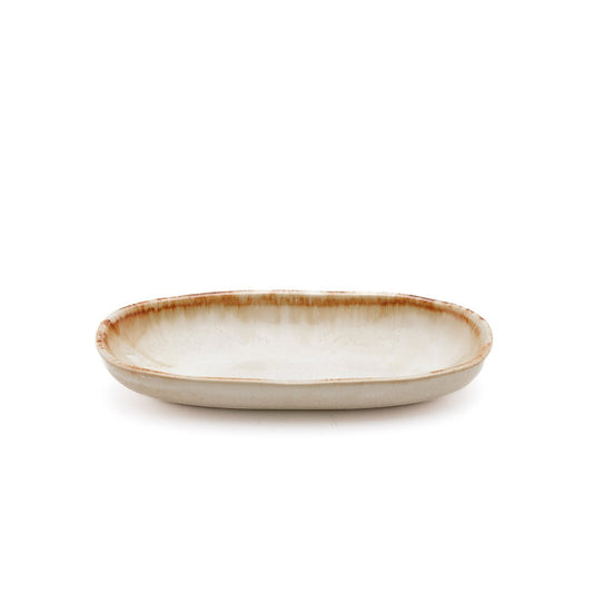 Porseleinen bord Cascais creme bruin