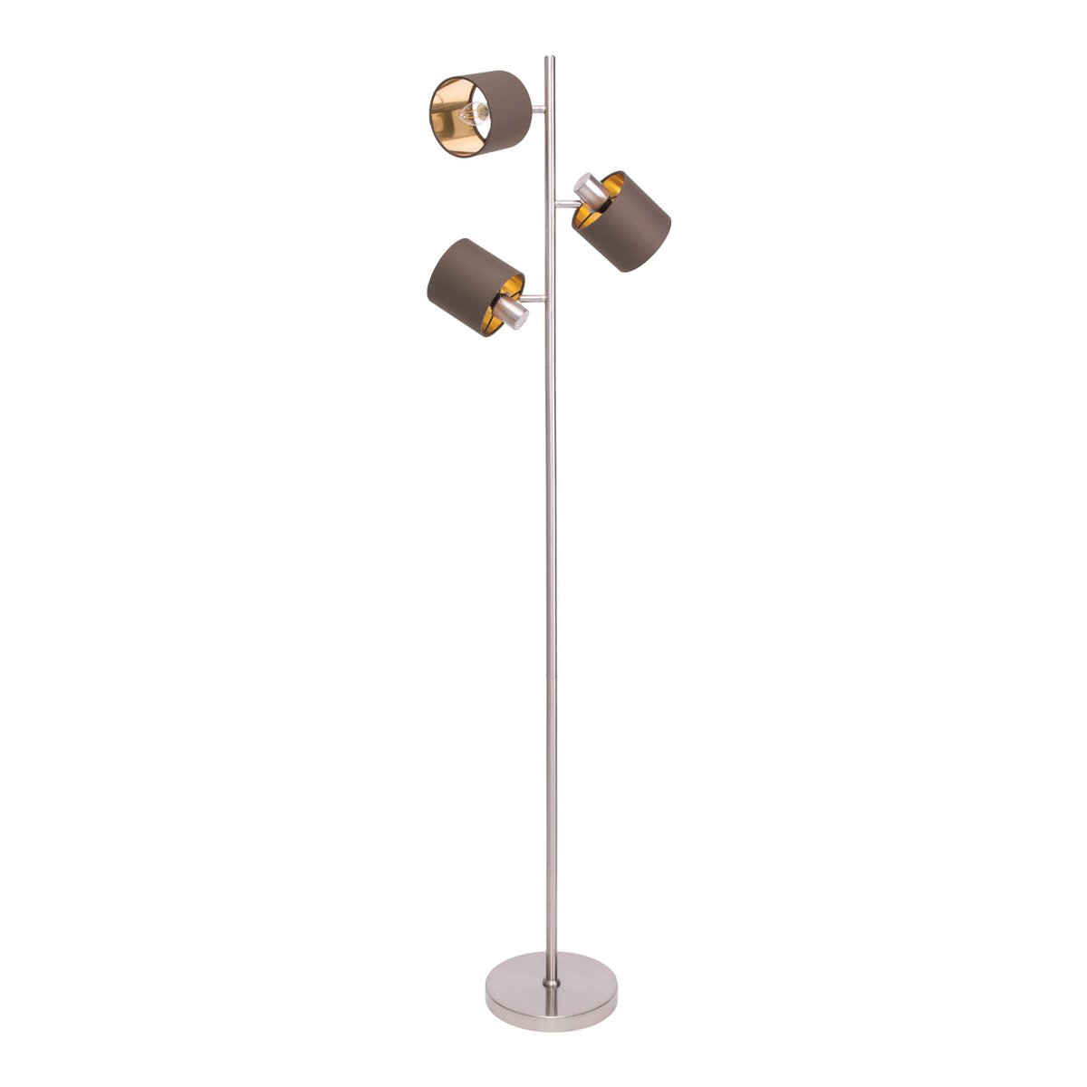 Vloerlamp Maron Satijn/Bruin - 153 cm (E14)