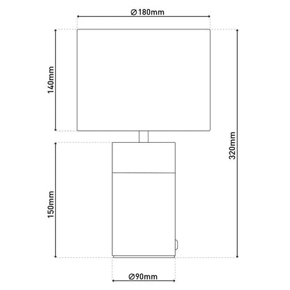 Tafellamp Bordo Goud/Blauw Velours - 32 cm (E14)