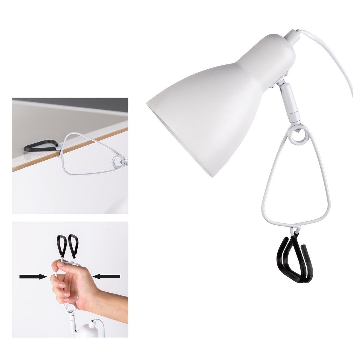 Klemlamp Mara Mat Wit - 28 cm (E14)
